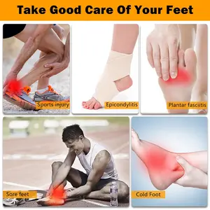Red Light Therapy Foot & Ankle Wrap for Plantar Fasciitis & Ankle Comfort — 58 LEDs 3-Chip, 660nm+850nm, Open Heel Design, USB Rechargeable