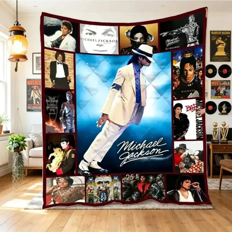 Velveteen Plush Blanket for Music Lovers Michael Fans  Birthday Christmas  Anniversary Gift machine washable blanket Soft  Cozy adult and childrens blankets