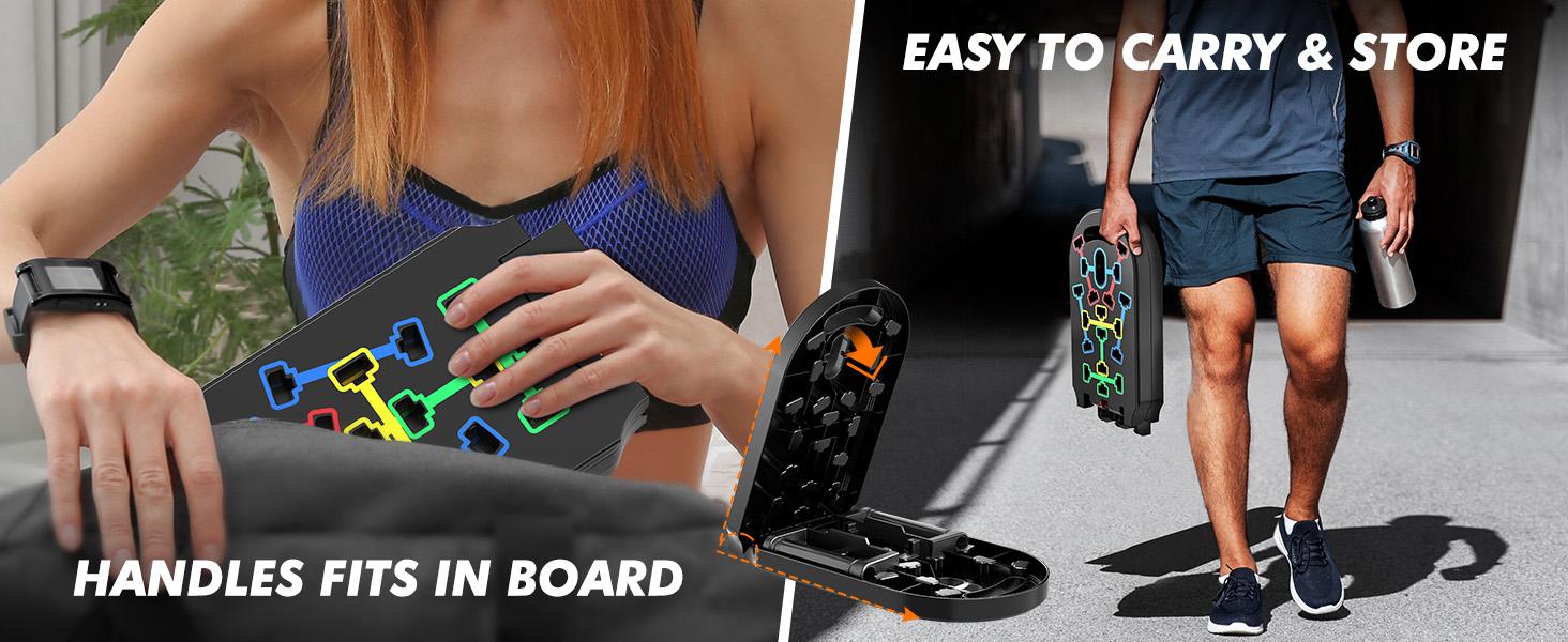 THE WELL KEPT Portable Home Gym Workout Equipment, Push Up Board, Pilates Bar & Fitness Accessories with Resistance Bands for Upper Body Strength Training Full Body Workout at Home