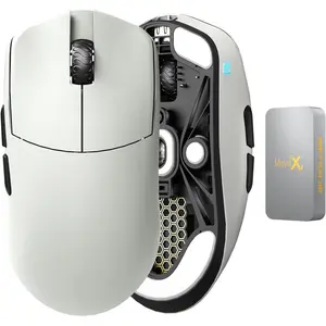 Maya X  Gaming , Ultra Lightweight 47g, Optical , Maximum 30000 DPI, Symmetrical, MCU Nordic 52840, Dust-Proof Encoder, PAW3950 Sensor(Larger Maya) (Grey)