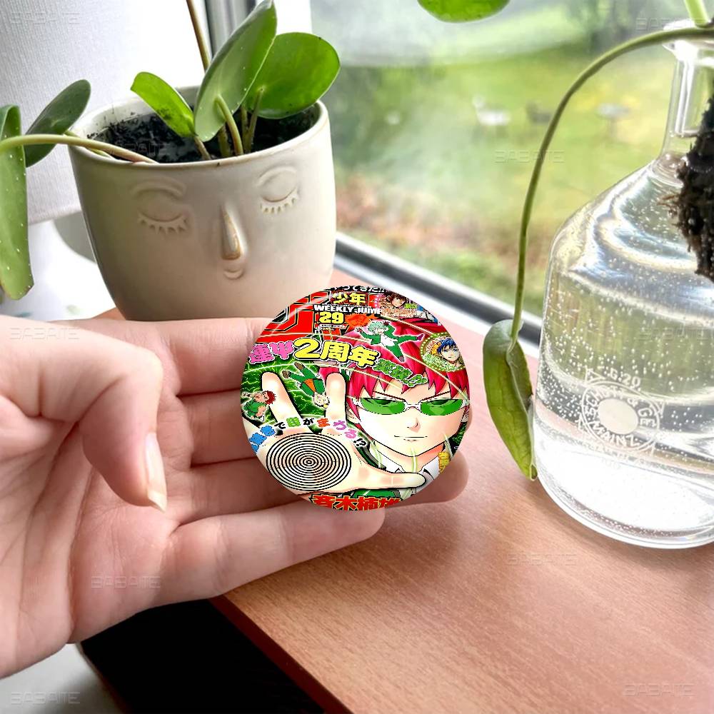 Saiki K Japanese Anime 32/44/58mm Round Cartoon Brooches Handmade Pins For Backpack Jewelry Accessories Gifts Creative Badge