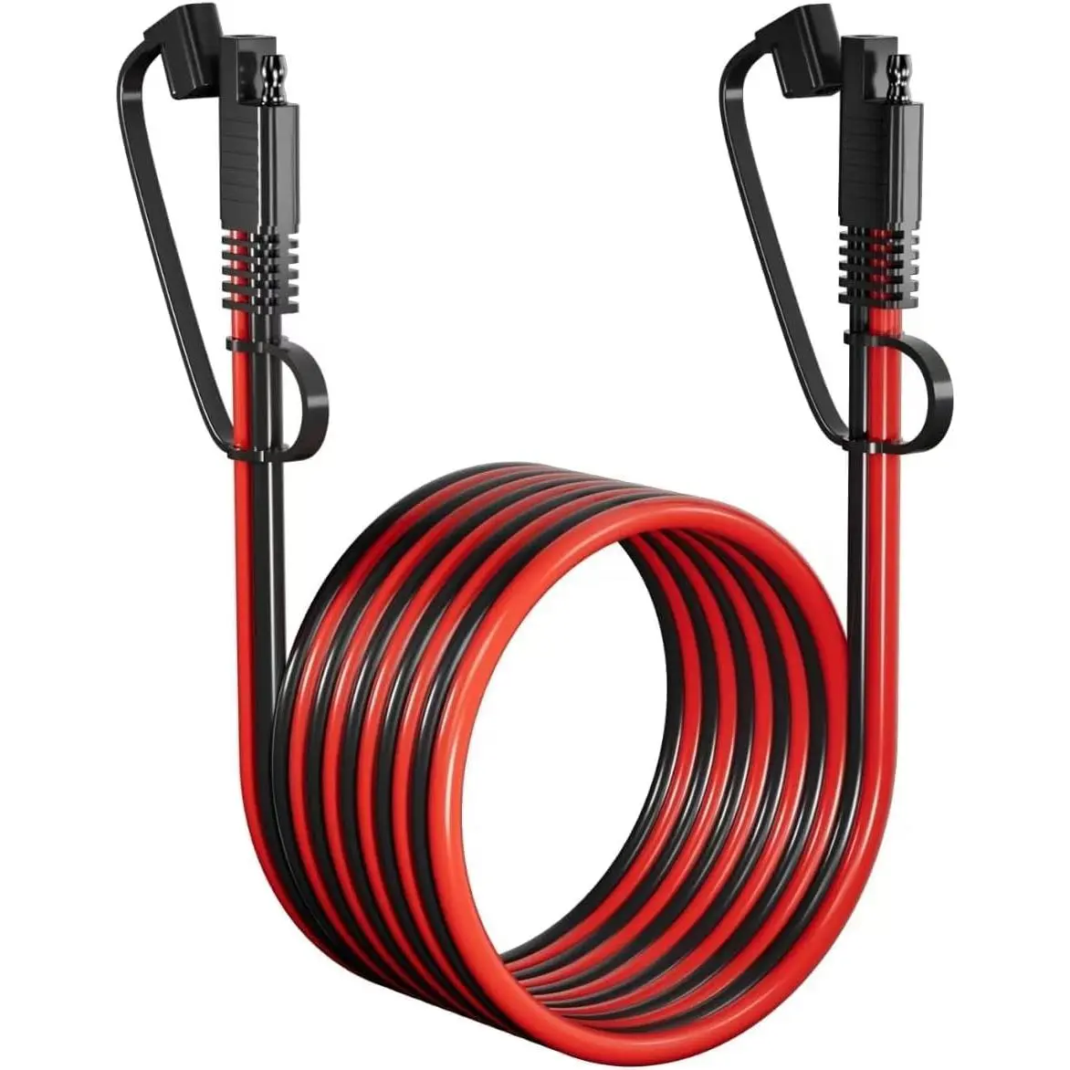 SAE Extension Cable 14AWG, Heavy Duty SAE to SAE Extension Cord with Waterproof Cap, 12V/24V DC Power Cable for Solar Panel, Car Battery Charger, RV, Truck, Boat, Power Inverter
