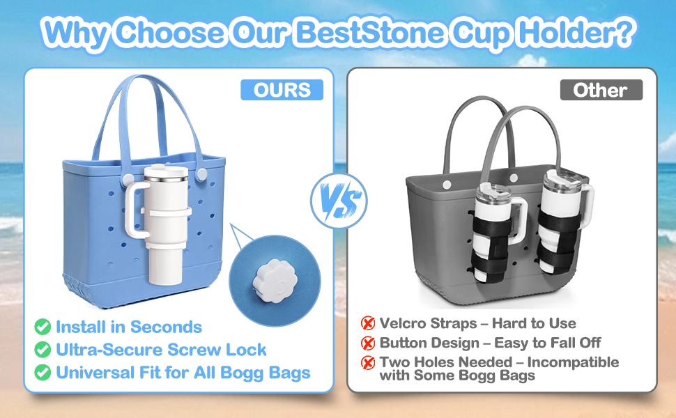 Cup Holder for Bogg Bag – Compatible with Stanley 30oz/40oz Tumblers, Adjustable Bogg Bag Accessories Insert, Drink Holder Compatible with Simply Southern & Simply Modern Tote Bags