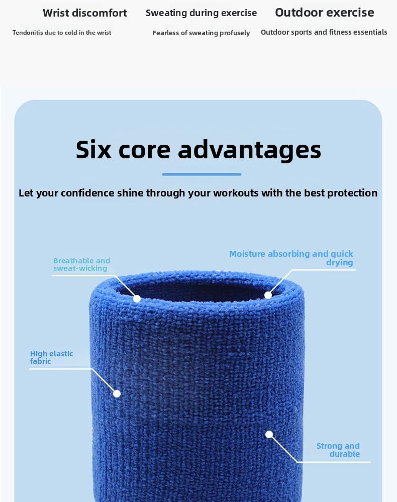 Moisture-absorbing wrist guards, men's and women's sports, high-elastic running, sweat-wiping basketball, fitness riding, outdoor fluorescent color, wrist straps, protective gear Moisture-absorbing wrist guards, men's and women's sports, high-elastic running, sweat-wiping basketball, fitness riding, outdoor fluorescent color, wrist straps, protective gear