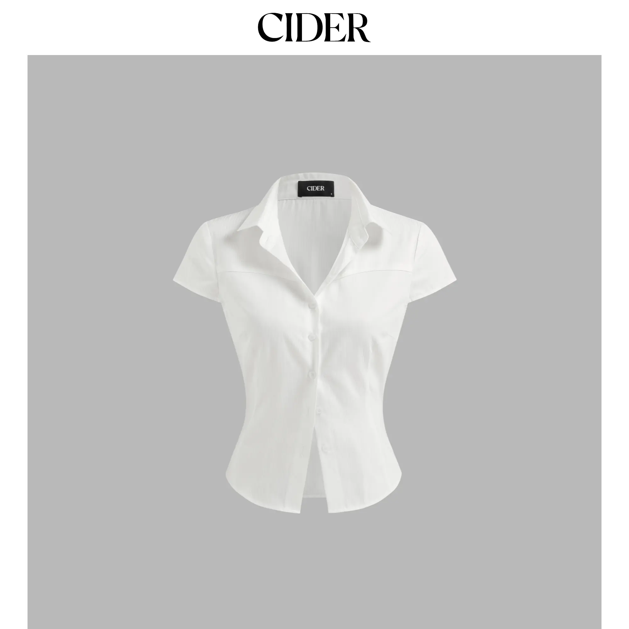 Cider Cotton-blend Polo Neck Stripe Short Sleeve Shirt SummerWins SummerFinds