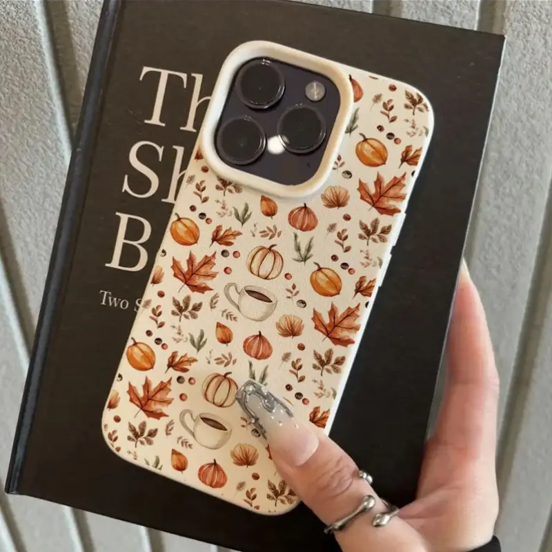 Phone Case - A Design Featuring a Fall Pumpkin Coffee Pattern for Iphone 16 Pro Max, Iphone 15 Pro Max/14/16 Plus/13 Pro/12/11 Cases - a Sleek And Stylish Shockproof Phone Cover