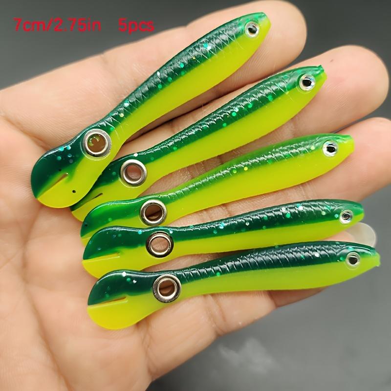 7cm/10cm 5pcs Mud Loach Bionic False Bait Roadside Throwing Tail Fish Soft Bait Freshwater Pufferfish Bass Black Fish Catfish Soft Insect Soft Fish Bait