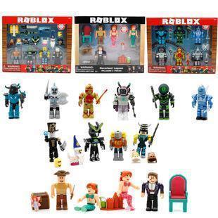 Roblox building block figurine with accessories comes in two color boxes, packaged in bags popular
