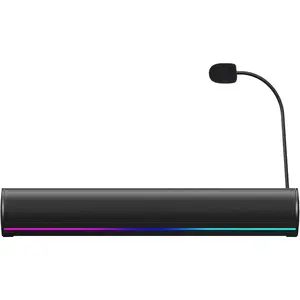 Sound Bar with Detachable ENC Microphone,  Bass Gaming Soundbar,  6.0, USB-A Plug and Play, PC and  Mode, 3EQ, 10 RGB Speaker for Gaming, ,Meeting