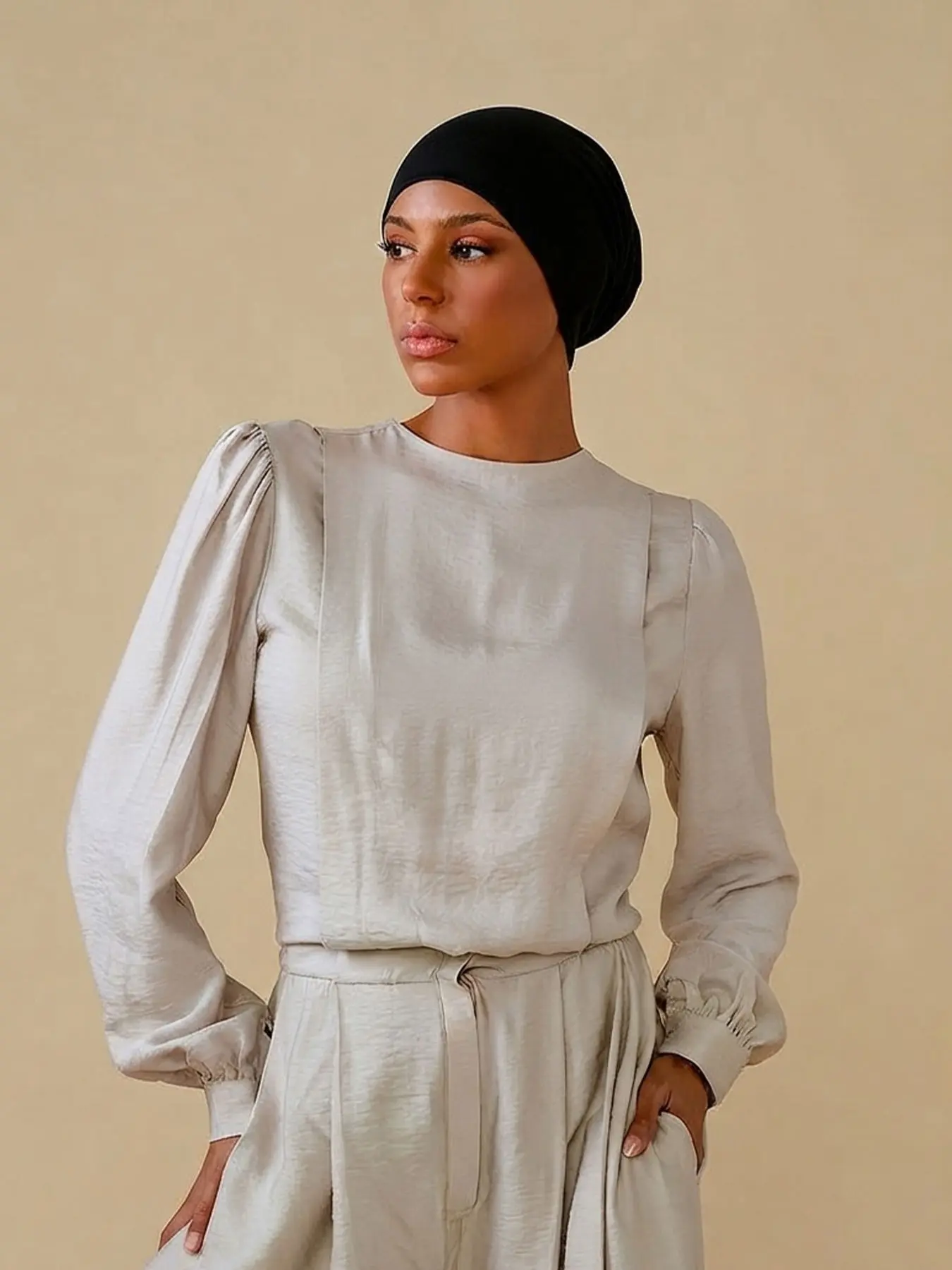 High Elastic Tube Hat with Anti-Slip Inner Lining, Soft Lightweight Muslim Hijab Undercap for Daily Wear, Comfortable, Stylish and Modesty Headwear Accessory