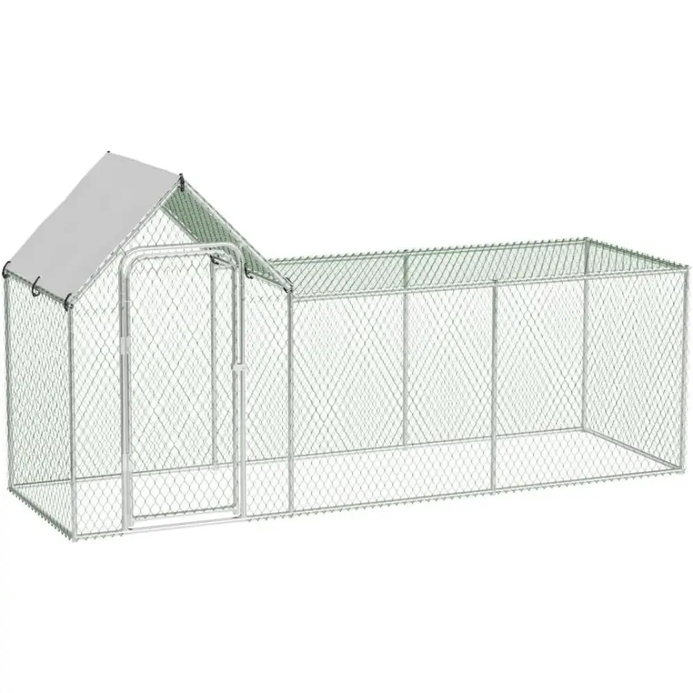 Large Metal Chicken Coop & Outdoor Pet Run - Waterproof & Escape-Proof Poultry Cage