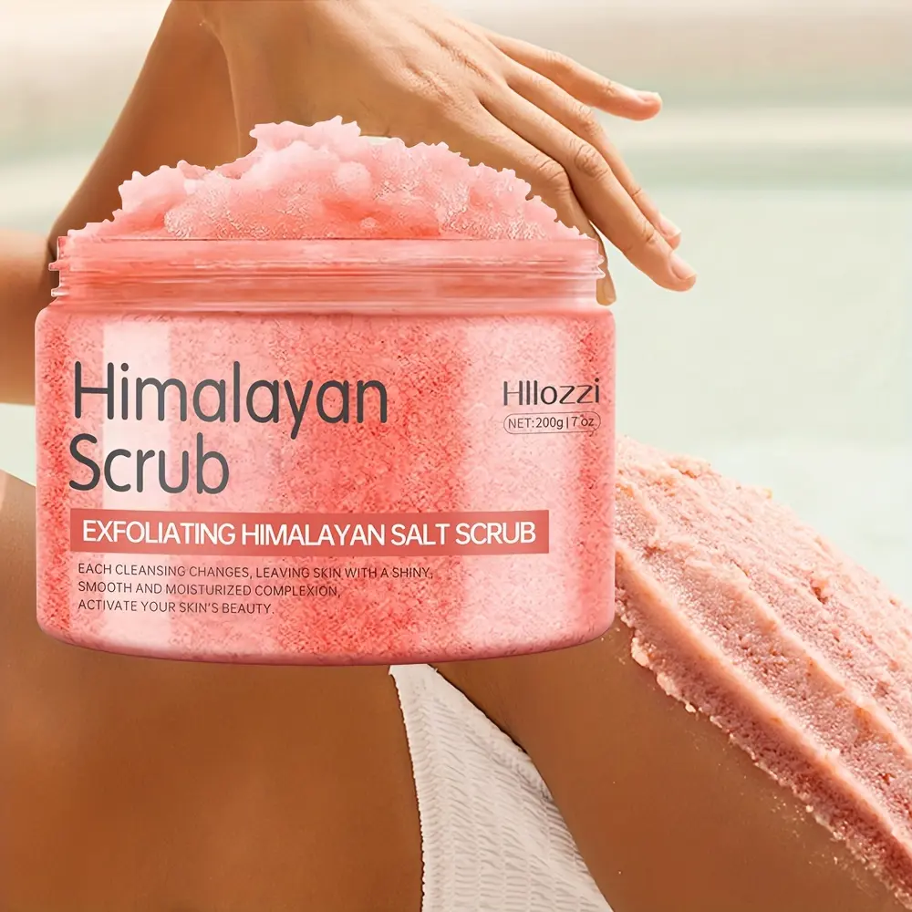 200G/7oz, HeLa Maya Salt Body Scrub, Deep Cleansing, Body Exfoliating, Hydrating and Moisturizing, Physical Exfoliation with Fine Salt Granules for Brighter and Glorious Skin, Suitable for All Skin Types, Vegetable Squalane