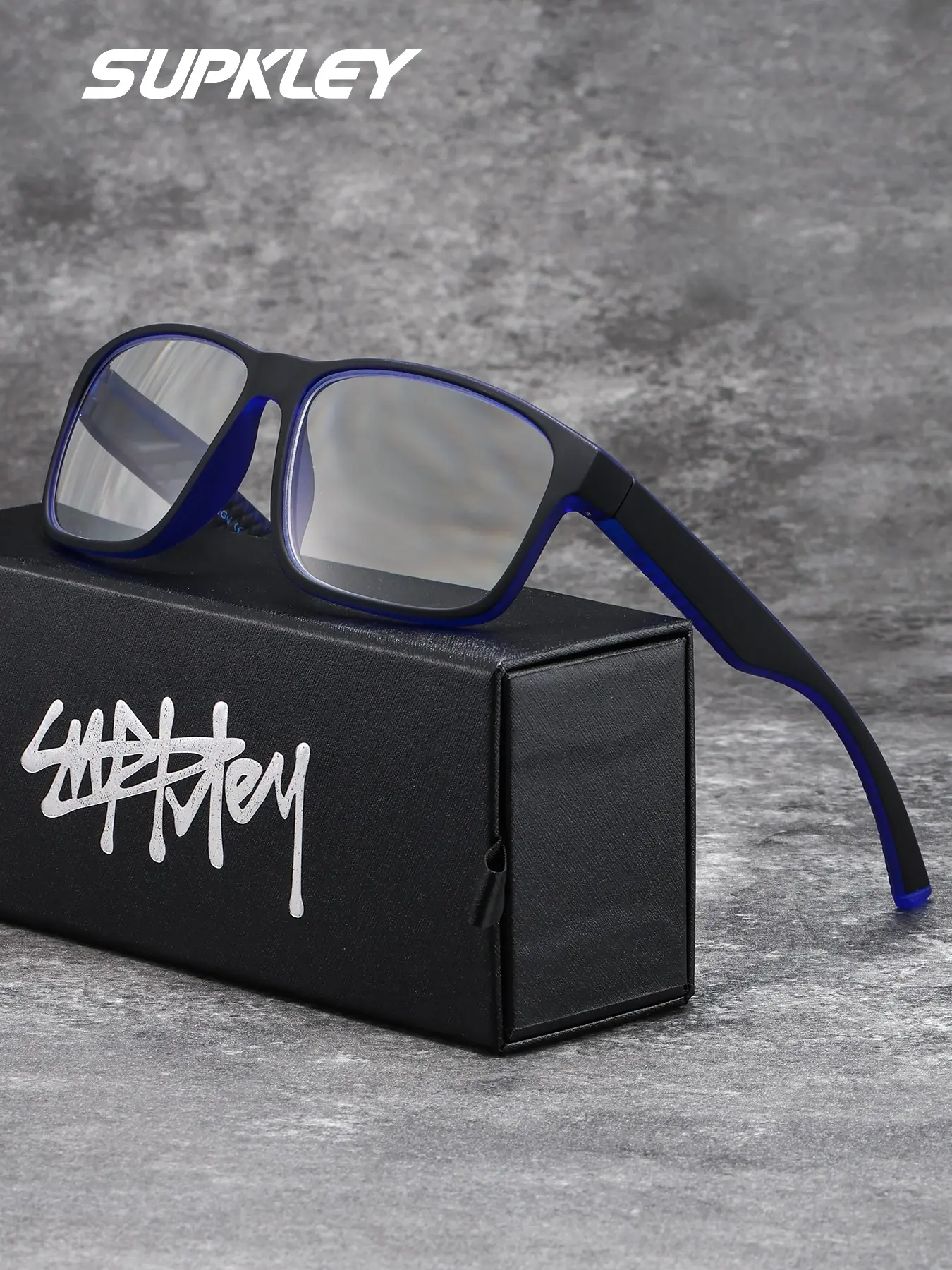 SUPKLEY Simple And Ultra Light Anti Blue Light Glasses With Square Frame For Daily Office And Study To Reduce Blue Light