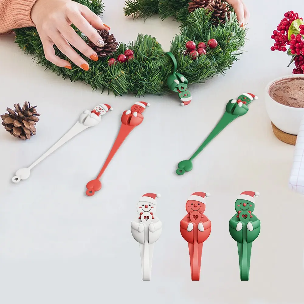 6-Piece Christmas Snowman Hanging Garland Fireplace Hook Window Display Decor, Sticky Garland Hooks, New Arrival Holiday Decoration