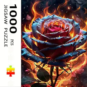 1000 Piece Gold Rose Puzzle, Large Adult Family Interactive Toy, DIY Home Decor Brain Challenge, Holiday Theme, Durable Puzzle