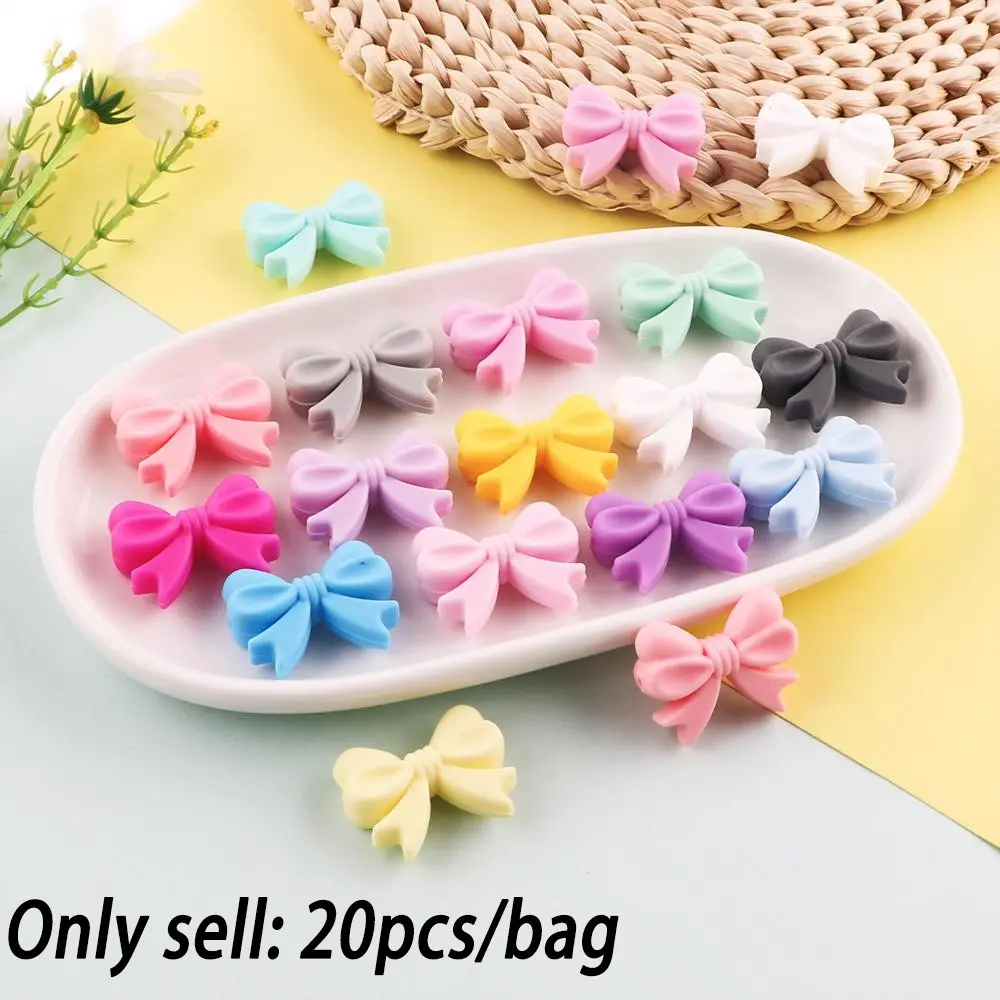 20pcs New Bowtie-Shaped Silicone Focal Beads, Multi-Color Assortment, Suitable for Various Bracelets, Necklaces, Beaded Pens, and Phone Charms, Diy With Charms, Diy Beading Accessories, Diy Craft Embellishments, DIY Jewelry Making, Beading Supplies