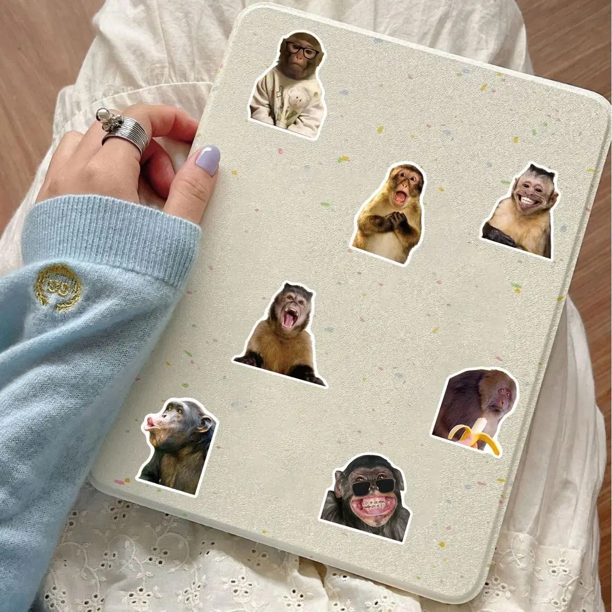 50Pcs Crazy Funny Monkey & Orangutan Doodle Stickers Waterproof Decals for Stationery Notebook Helmet Motorcycle Suitcase Fridge