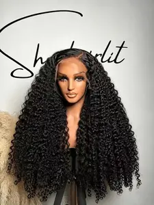 26-Inch Long Front Lace Natural Curly Wig, 180% Density, Breathable Summer Lace Hairpiece, No Glue, Realistic for Daily Wear