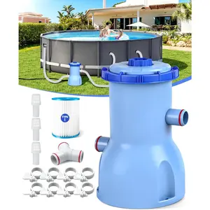 2026 Improved 530 GPH Small Pool Filter Pump | ETL Certified Cartridge Filter Pump for Above Ground Pools | Water Circulation System- Quickly Remove Debris, Enhance Crystal-clear Pool Water