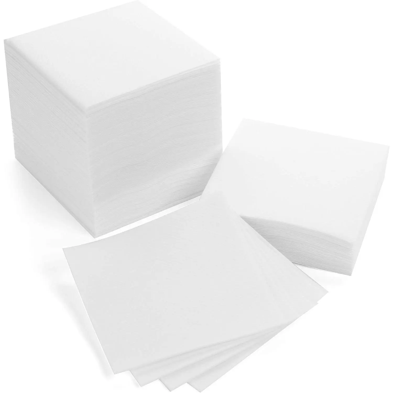 Cocktail Napkins-Disposable Beverage/Bar Napkins-White Linen-Like Square Napkins-Eco-Friendly & Compostable-Everyday Use, Party or Wedding 4.75inch x 4.75inch (100 Count, White)