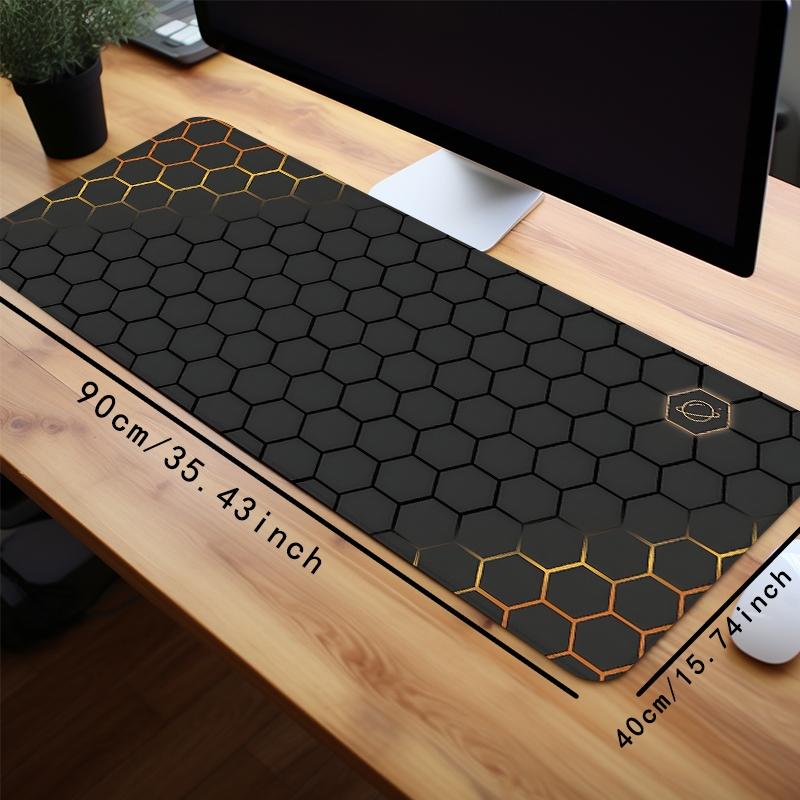 Thickened Honeycomb Pattern Gaming Mouse Pad, Non Slip Mousepad, Non-slip Rubber Base Mouse Pad, Universal Stitched Edges Keyboard Mouse Mat, Desk Pad for Office and Home