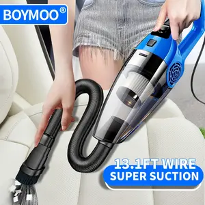 Car vacuum cleaner, powerful suction, 12V handheld vacuum cleaner, equipped with suction heads, washable HEPA filter, suitable for absorbing car dust, debris, snack crumbs, pet hair, etc., ideal for car owners