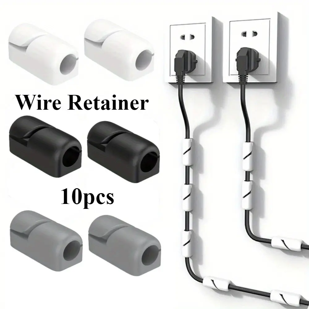 10pcs data cable storage buckle organizer, wall mounted network cable and wire fixing device, self-adhesive cable routing buckle that will not cause damage to the wall, nail free cable clip management, self-adhesive desktop cable management,