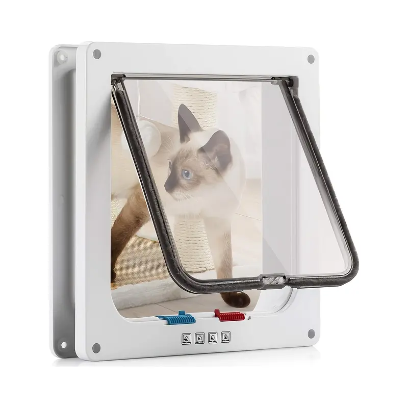 Extra Large Cat Door Flap, Safety Pet Door with 4 Way Lock, Weatherproof for Sliding Door, Wall and Home, Easy Installation, for Cats Dogs Kittens
