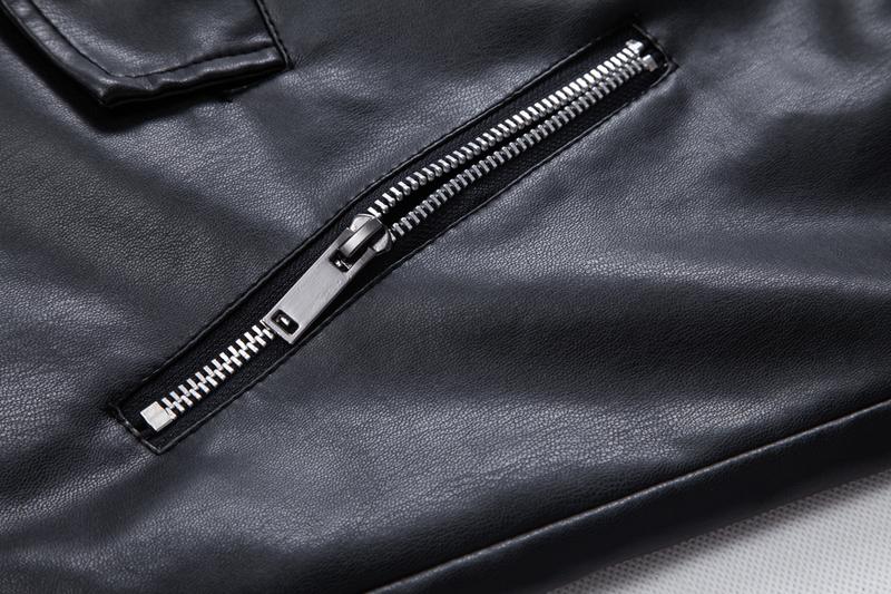 Men's fashionable black PU leather jacket - A versatile and fashionable black mid-length hooded motorcycle leather jacket for winter stand-up collar casual men. Besides keeping warm for men