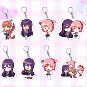 Acrylic Keychain for Doki Doki Literature Club! Monika Natsuki Decoration Bag Pendant Exquisite Ornament Collection Fan Gift Toy