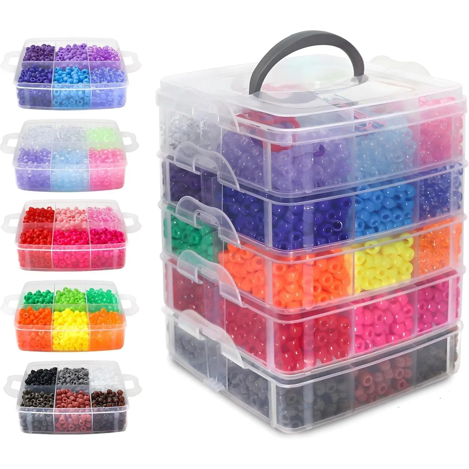 5600 count Pony Beads 30  Colors Bracelet Making Kits, Kandi Beads for  Making, Friendship Bracelet, 6x9mm Hair Bead for Braids in Shock Resistant Packaging