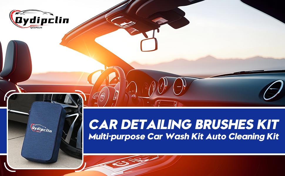 AGS 45Pcs Car Detailing Kit, Car Detailing Brush Set, Car Wash Cleaning Kit, Car Detailing Brushes, Professional Car Care Kit for Interior Exterior Wheels, Blue