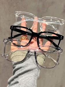 simple anti-blue light glasses, basic stylish square frames fashion eyeglasses for women & men, fashion casual eyeglasses for work, daily clothing decor, mother's day gift