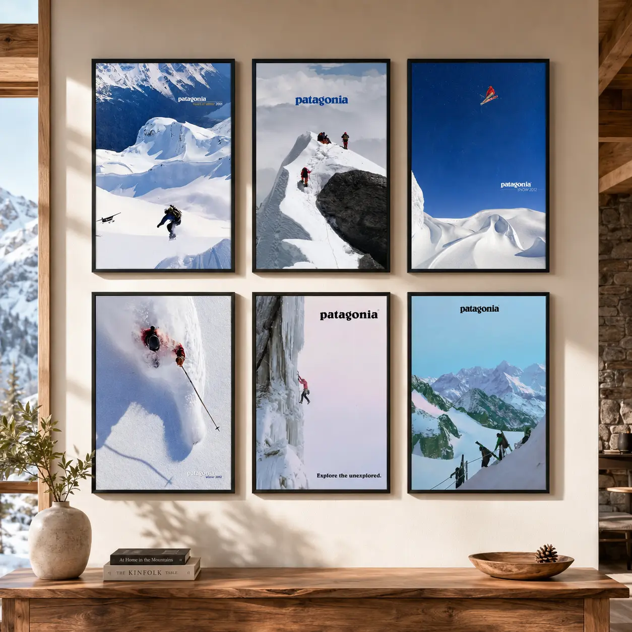 Patagonia Poster Decor, Snowy Trekking Poster, Ski Mountain Landscape Canvas Print, Ice Climbing Adventure Decor, Skiing Decor Poster, Mountain Lovers Decor, Perfect Gift for Fans Mountain Wall Art, Ski Lodge Decor, Hiking Gift, Cabin Room Decor