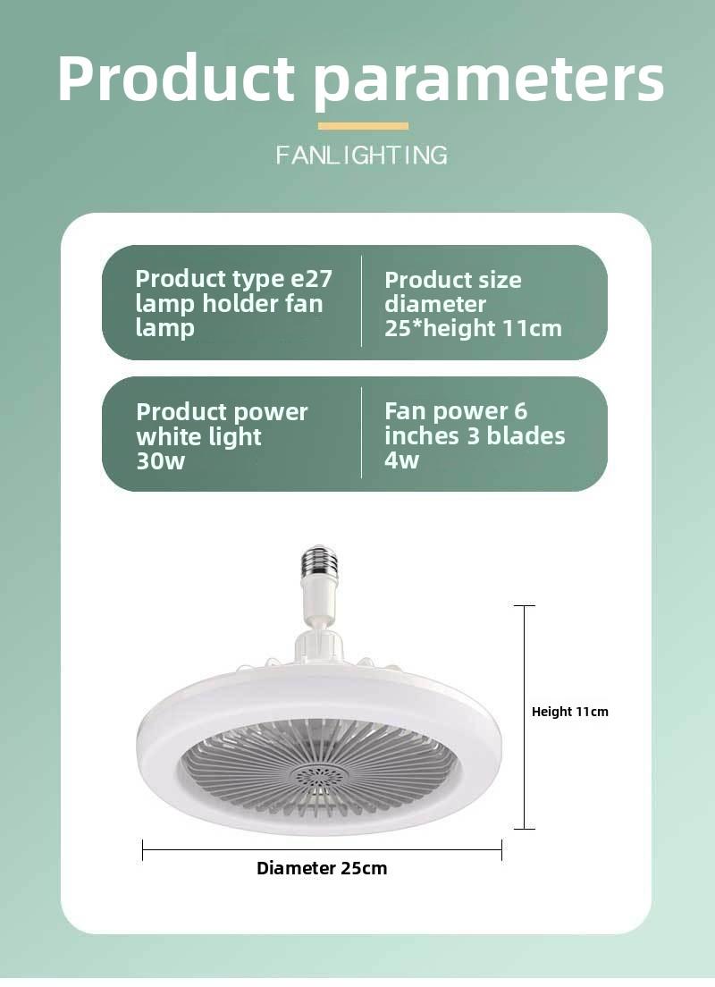 LED Aromatherapy Crystal Fan Light E27 Screw Base Dimmable Plastic Small Integrated Universal Head Fan Lamp for Ceiling