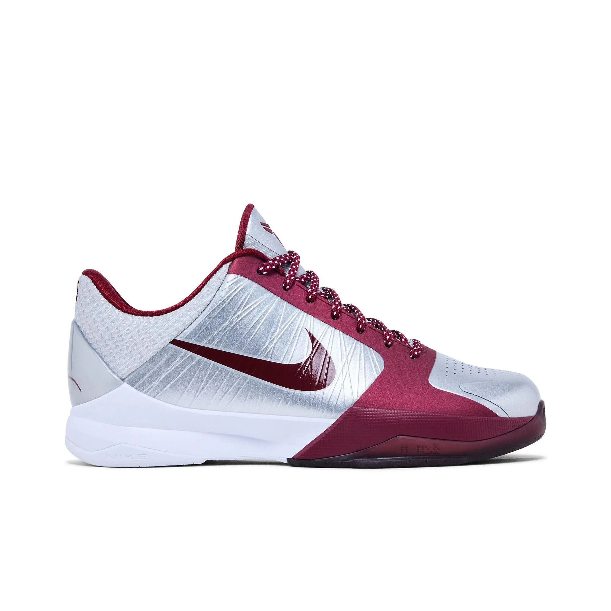 Nike Zoom Kobe 5 Grade School 'Lower Merion Aces Away' 2026 (Unisex) Metallic Silver/White/Team Red kids basketball shoes HM9522 001
