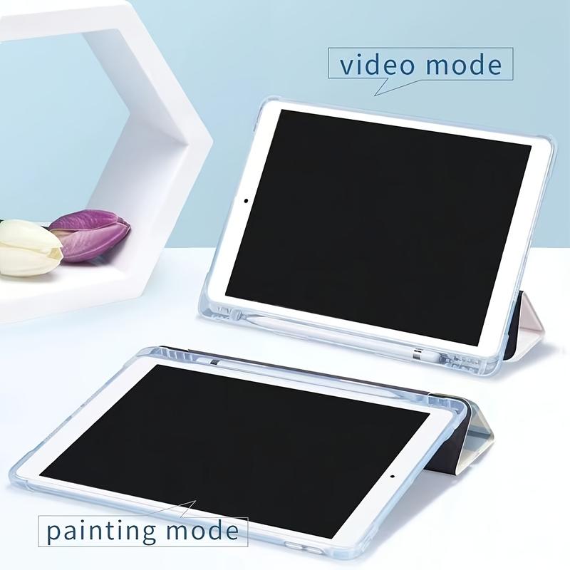 Don't Touch Me Tablet Black Triple Flip Holder Pen Slot Anti-Drop Tablet Case for iPad Air4th/ Air5th (10.9 ") 7/ 8/ 9 th (10.2" 5th Generation/ 6th Generation/ Air1/ Air2 (9.7 "Air3rd (10.5") Pro (11 ") 10th Generation