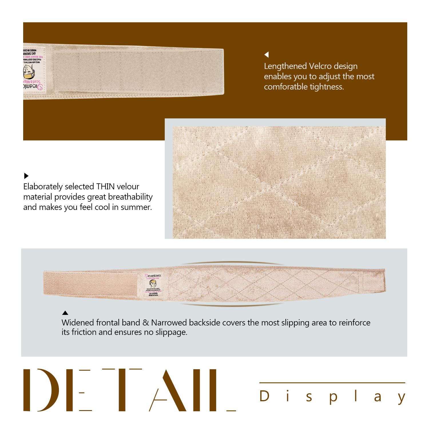 Dreamlover Brown Black Wig Grip Band 2pcs for Women Adjustable Headband for Keeping Wigs in Place Non Slip Comfortable Breathable Hair Styling Tool SpringStatements