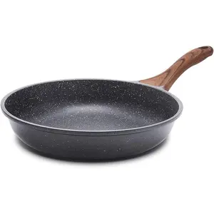 Nonstick Frying Pan Skillet, Swiss Granite Coating Omelette Pan, Healthy Stone Cookware Chef's Pan, PFOA Free (9.5 Inch)