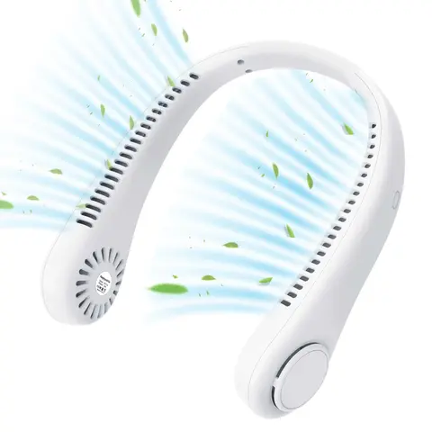 Portable Neck Fan, Hands Free Bladeless Fan,Wearable Quiet Fan, Silent Operation Fan for Outdoor Indoor, Birthday Gifts Cooling Personal Fan for Men Women Mom Dad, USB Rechargeable, 3-Speeds, Outdoor Travel Fan, Rechargeable Fans