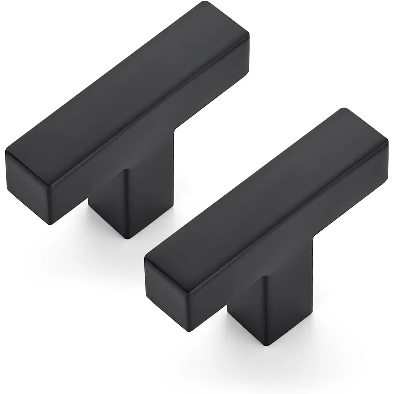 JOY DECOR 2 Pack Black Square Cabinet Knobs, 2 Inch Single Hole Drawer Pulls Handles, Smooth Grip Easy Upgrade, for Kitchen Cabinets, Dressers, Drawers, Closets