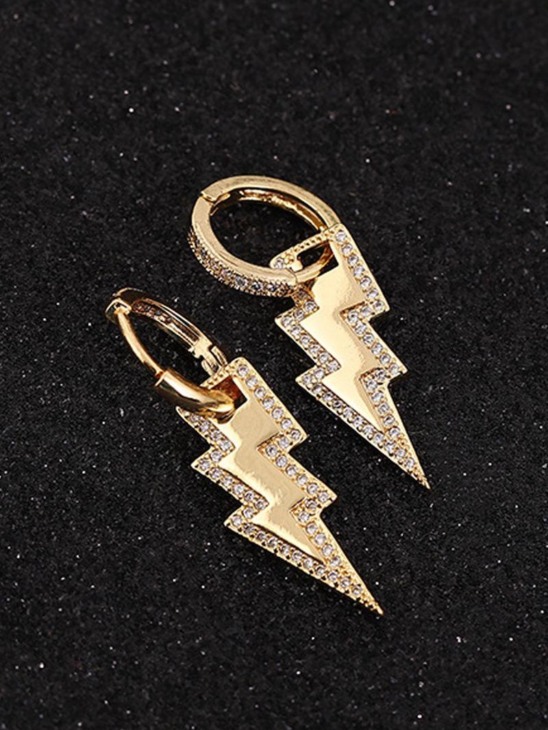 Rhinestone Lightning Design Dangle Earrings, Fashion Jewelry for Party, Daily Clothing Decor, Trendy All-match & Exquisite Jewelry for Birthday Gift, Statement Earrings, Versatile Earrings