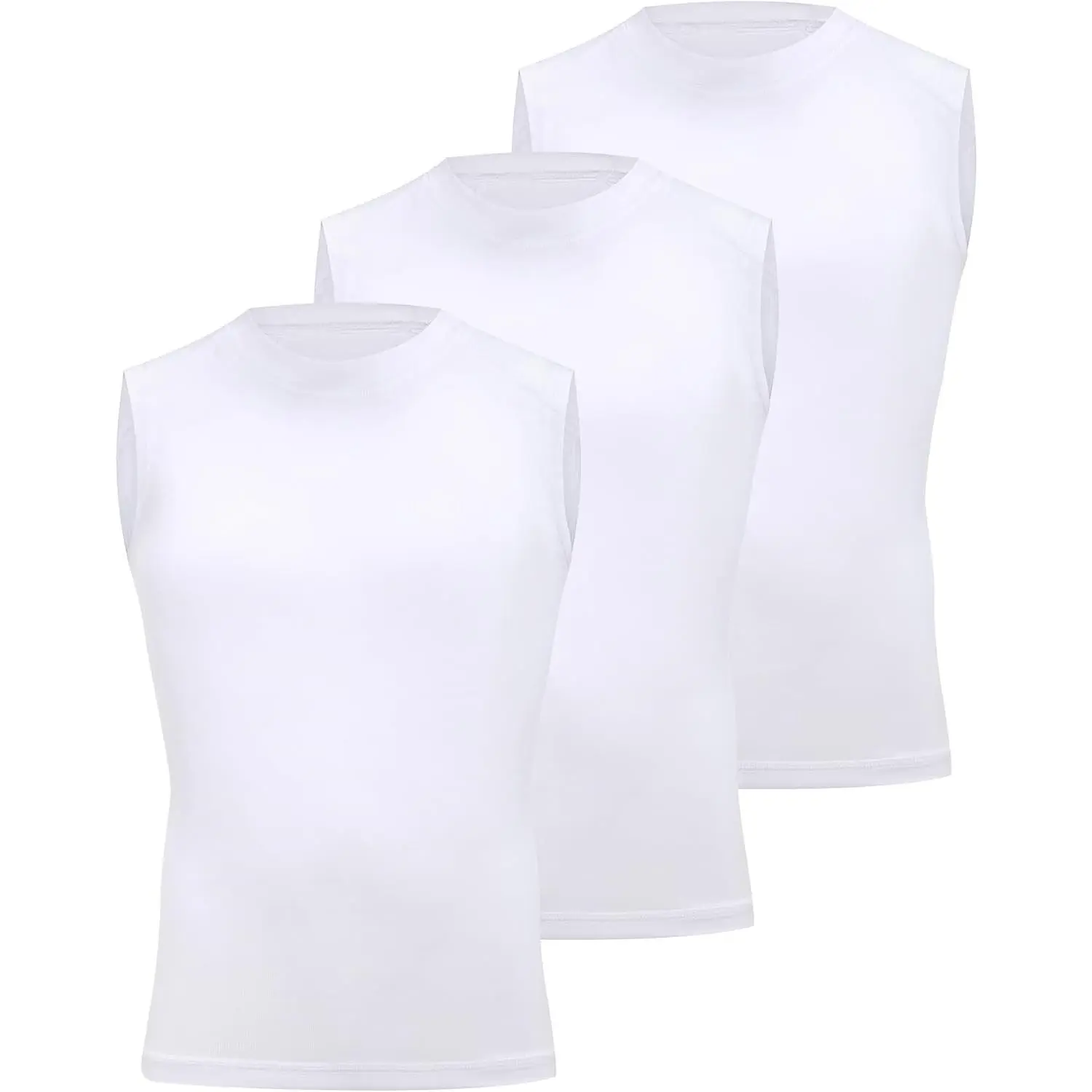 Boys Sleeveless Compression Shirt Kids Athletic Tank Tops Youth Quick Dry Workout Undershirt for Football(Gift)
