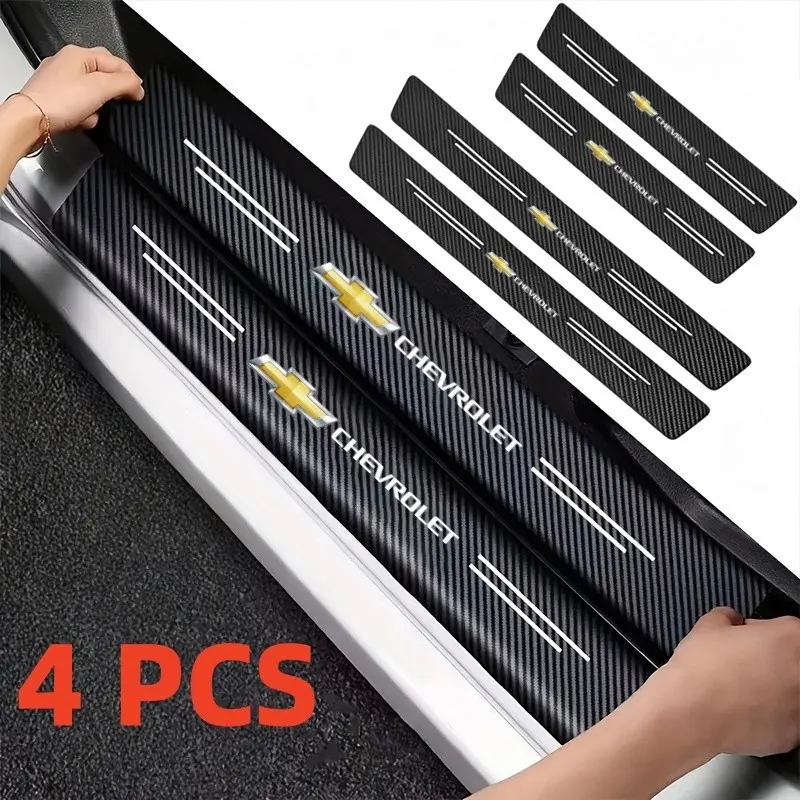 4pcs Car Threshold Durable Scratch Guard, Door Frame Protector for Chevrolet Spark, Captiva, Cruze, Malibu, Equinox, Trax, Camaro, Blazer, Traverse
