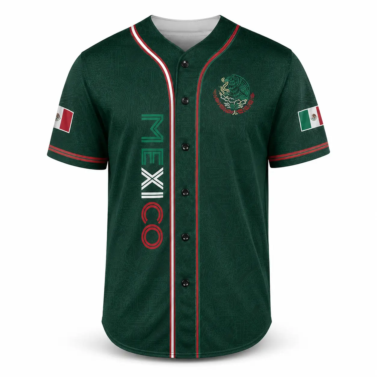 Mexico Aztec Baseball Jersey,Graphic Button Top,mexican dad gift,summer men clothes,summer festival,sporty geometric design,sport clothing,gym clothes men,football enthusiast,daily casual style,unique birthday gift,vintage shirts,y2k clothing,2026