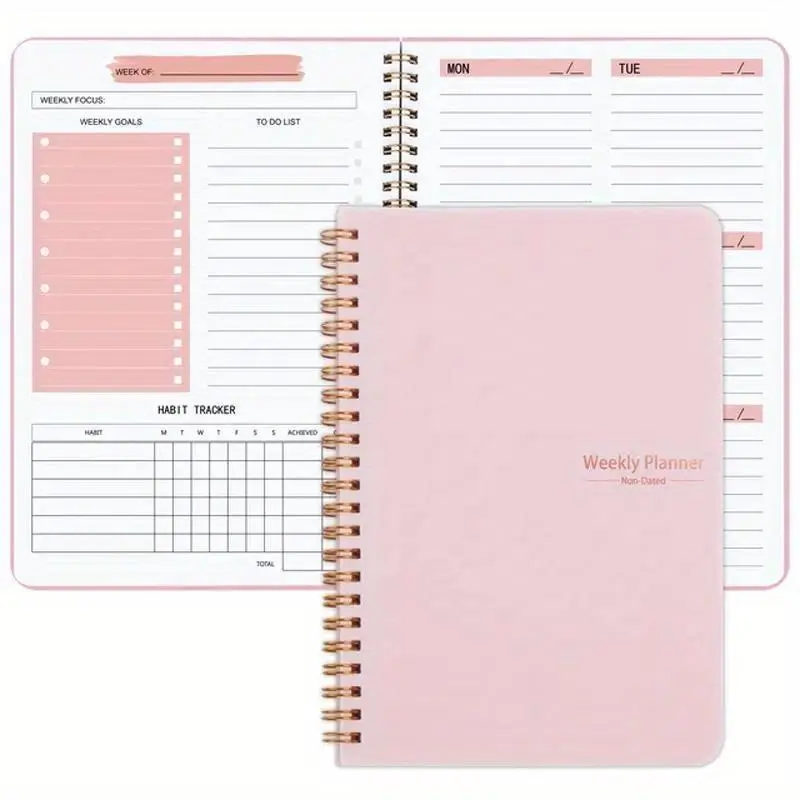 Weekly Planner Agenda A5 Notebook Planner Pouch 52 Weeks Planner Schedules Stationery School Office Supplies Stationery