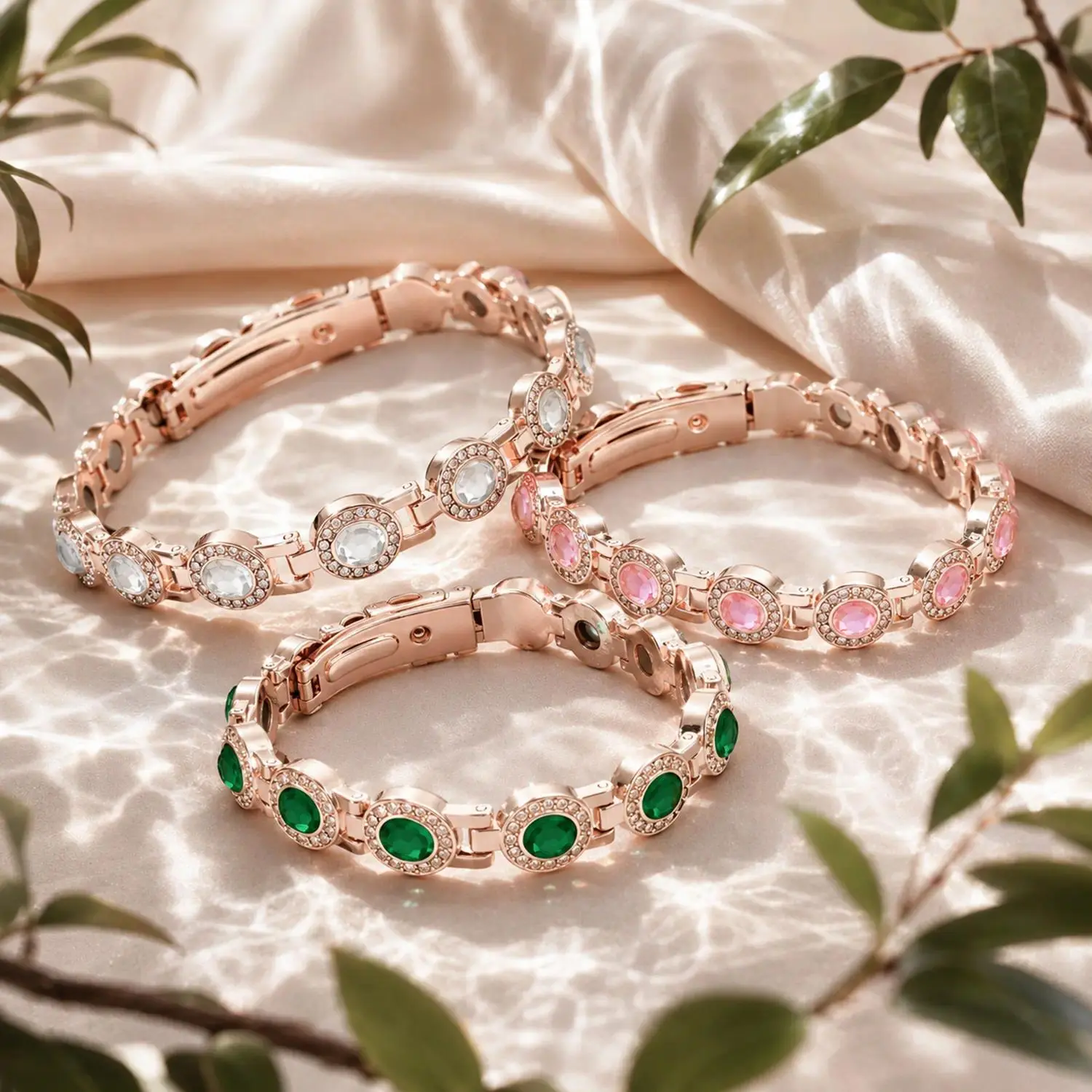 Viral Ultra-Strength 3800 Gauss Magnetic Therapy Bracelet | Aesthetic Dainty Crystal Link Bracelet for Women | Sparkling Austrian Cut Stone Wellness Accessory | Adjustable Pain Relief & Thoughtful Birthday Gift