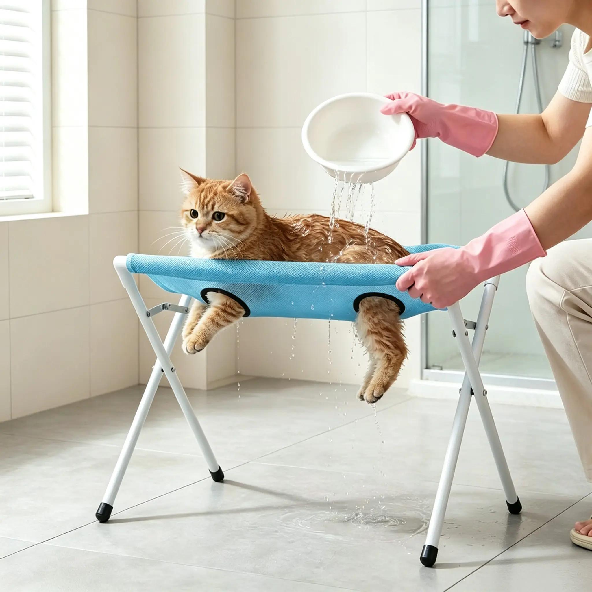 Pet Grooming Hammock, Cat Grooming Sling Harness, Dog Nail Clipping Holder, for Kittiens Puppies, Home Hair Trimming, Ear Cleaning