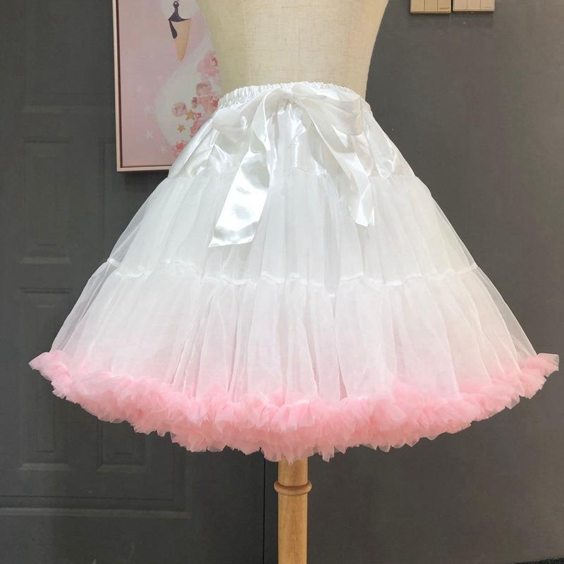 Women Flower Style Lolita Petticoats Tutu Puffy Cancan Skirt Under Crinoline Inner Bustle Cosplay For Wedding Dresses Skirt