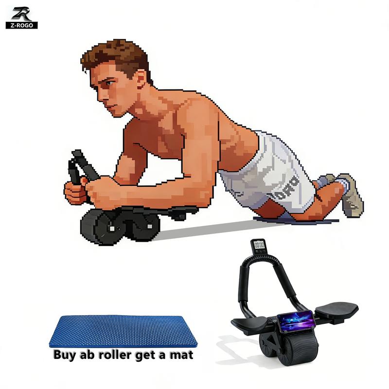 Ab Roller Wheel with Elbow Support, Automatic Rebound Abdominal Wheel,Ab Roller for Abdominal Exercise Machine,Abs Workout Equipment,Trainer Fitness Belly Training for Men & Women Ab Roller | Home Core Training Fitness Equipment